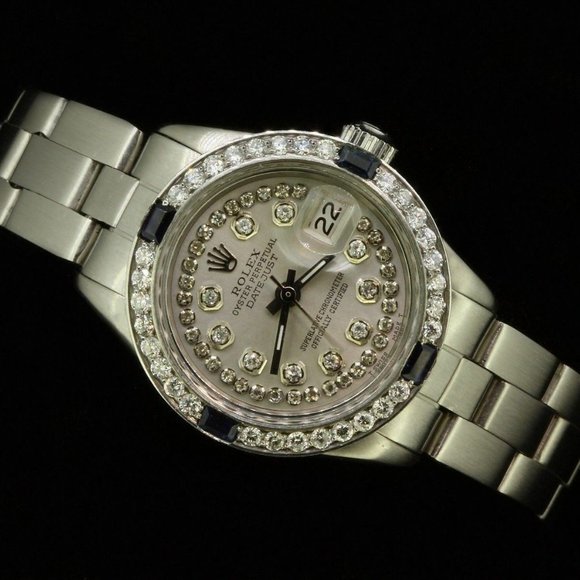 Rolex Ladies Datejust Date Oyster Steel Diamond Dial Bezel Sapphire Watch main image 9